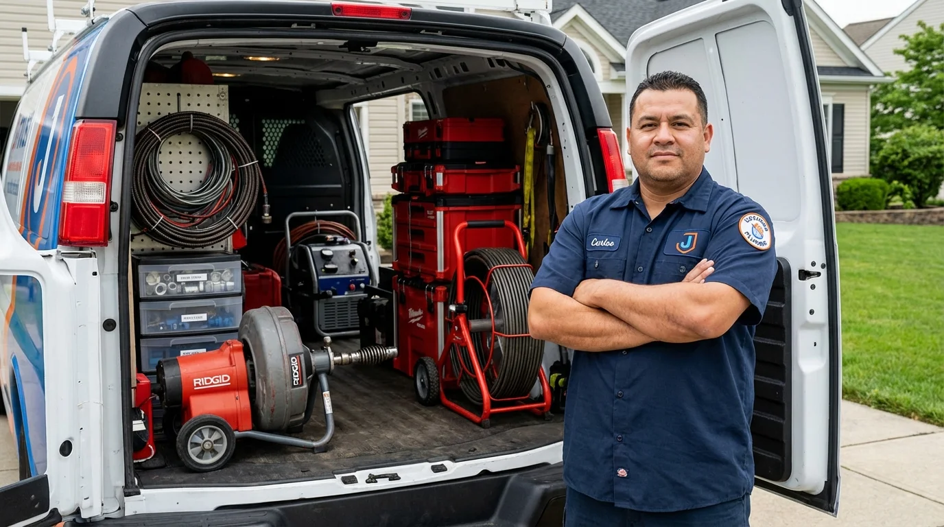 Professional drain cleaning equipment and Johns Plumbing LLC plumber in Guntersville