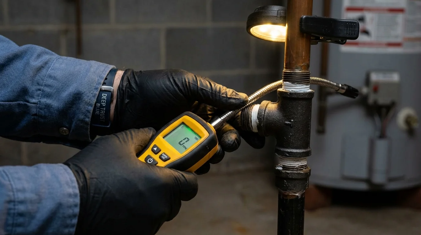 Gas leak detection with electronic sniffer by Johns Plumbing LLC in Guntersville
