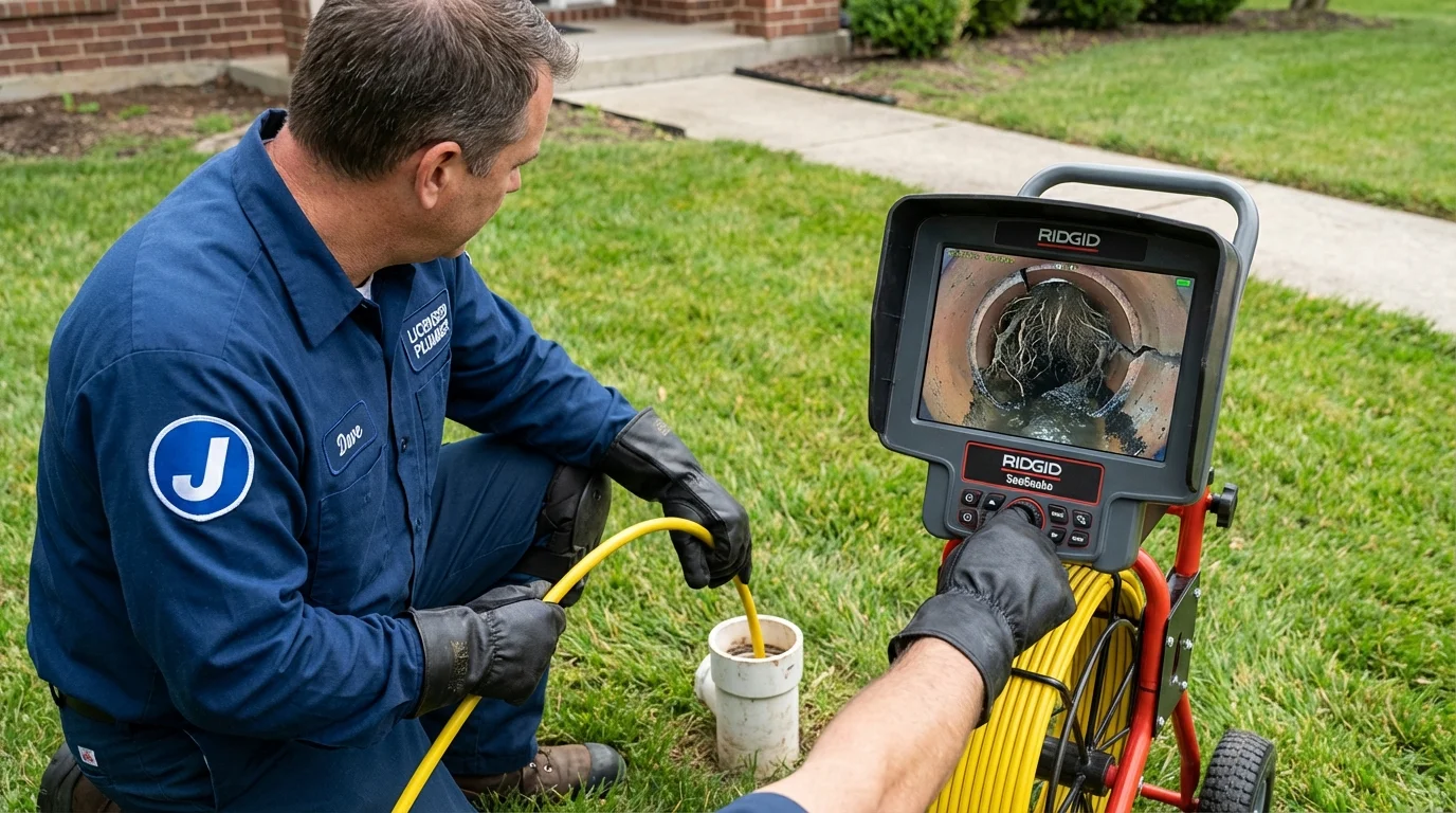 Sewer camera inspection being performed by Johns Plumbing LLC in Guntersville